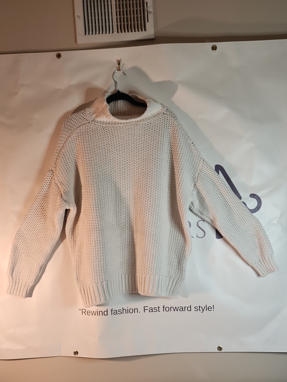 Relaxed Crewneck Sweater in Cream